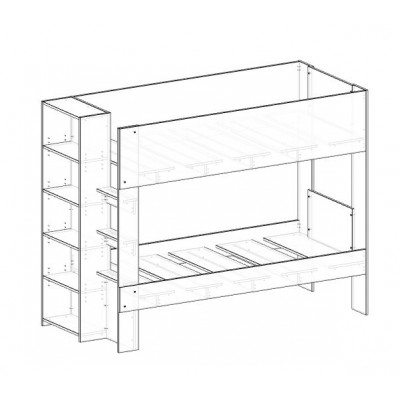 Lower height of bottom bunk by 100mm - Bunk Bed with Bookshelf & optional trundle